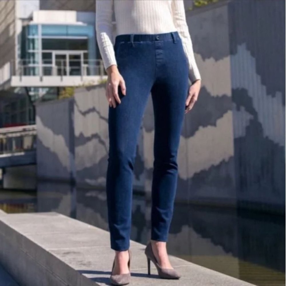 BETABRAND Indigo Dark Wash Cotton Skinny Jeans Size PL Large Petite